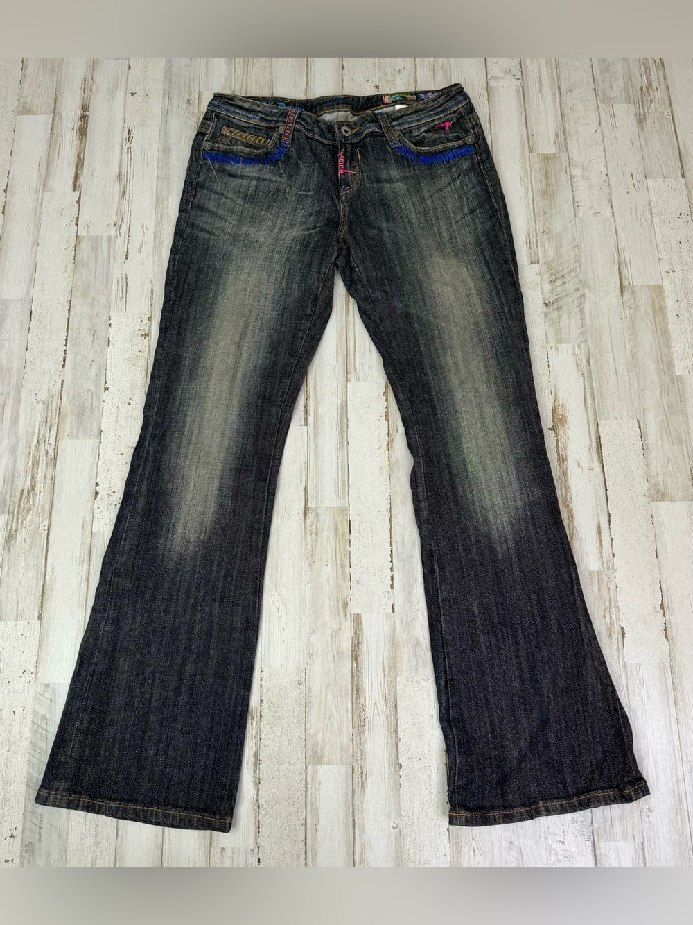 Azzure Women's Jeans Blue Denim 29x33 Wide Leg Regular Fit Jeans
